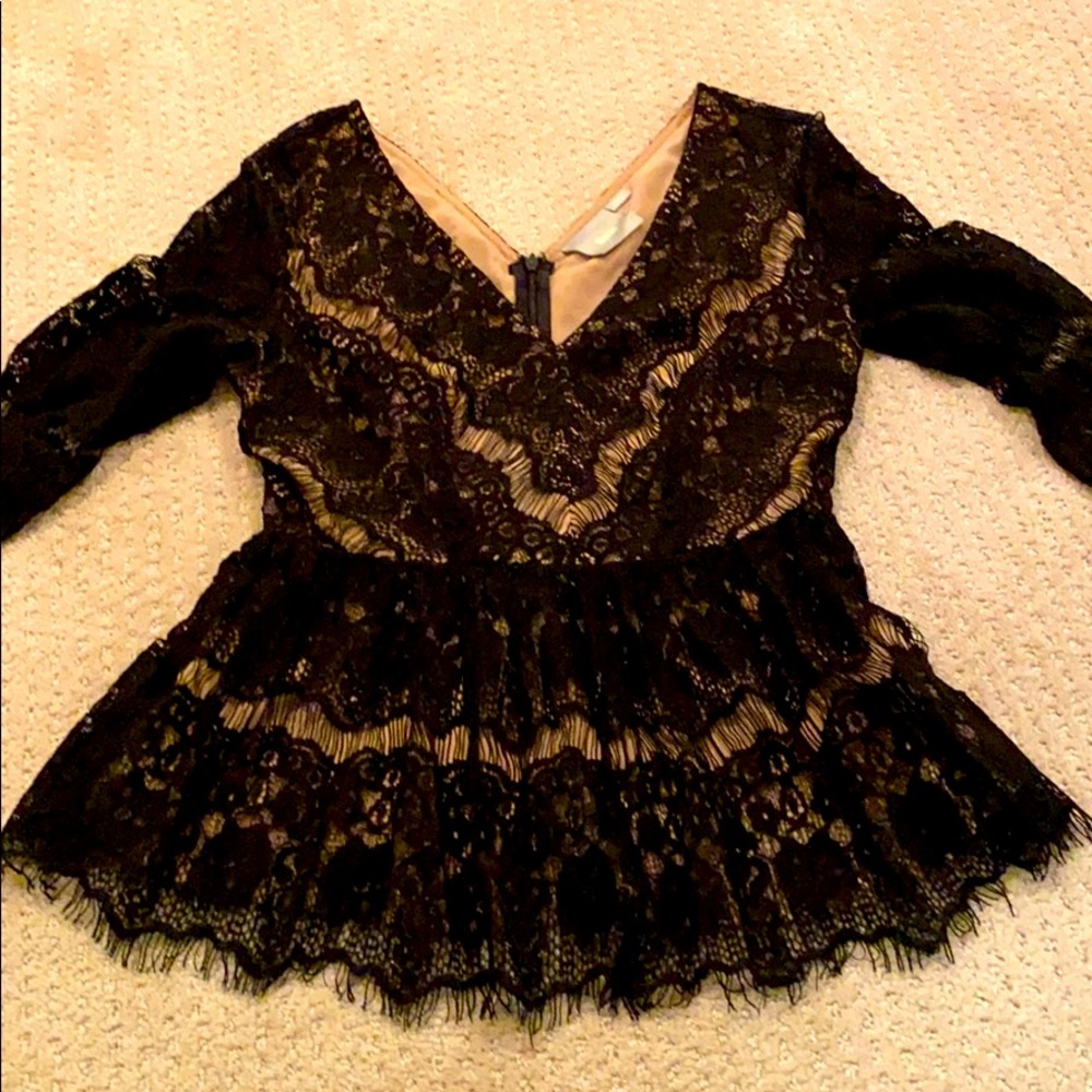 Lace peplum top